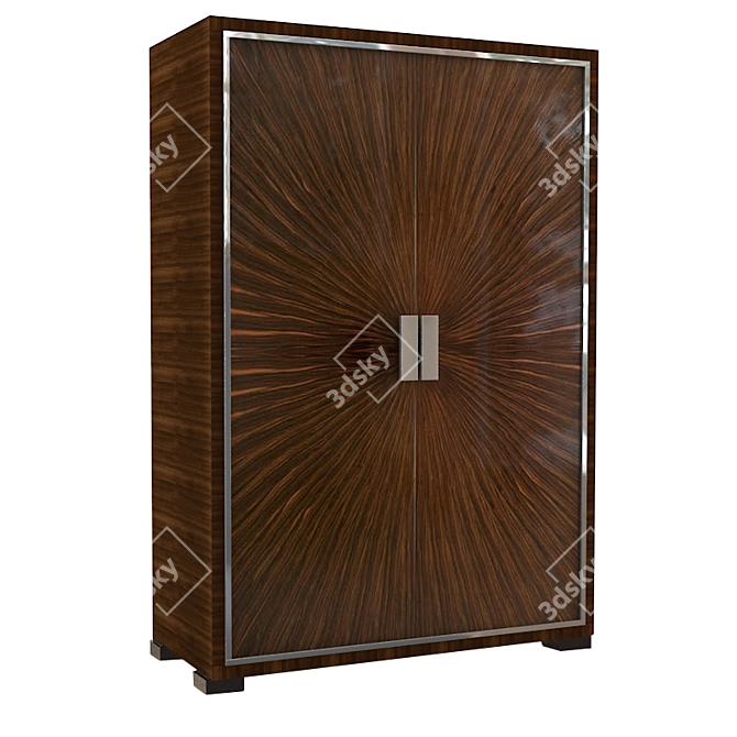 Sleek Black Radial Cabinet 3D model image 1