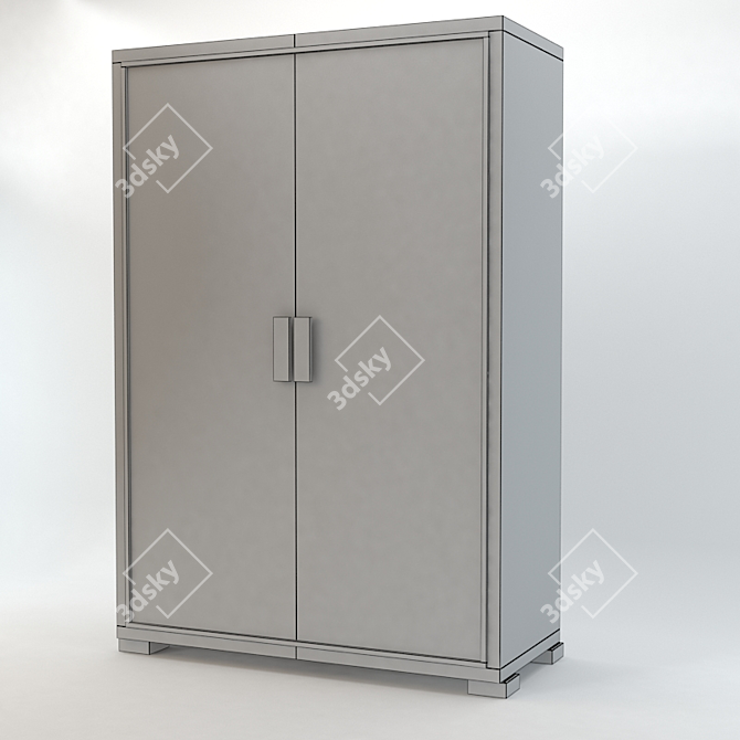 Sleek Black Radial Cabinet 3D model image 2