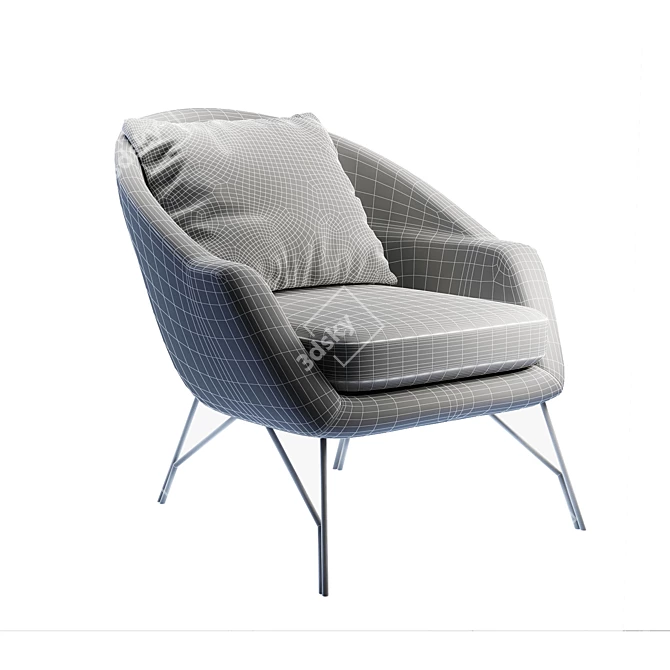 Saba Italia Chillout Armchair: Contemporary Comfort at its Finest 3D model image 3