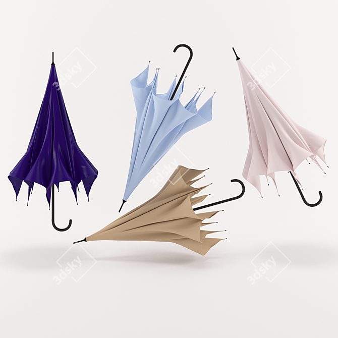 Rainy Day Essential: Stylish Umbrellas 3D model image 1