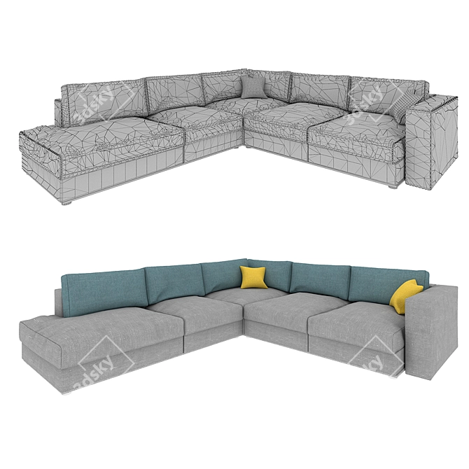 Versatile Modular Corner Sofa 3D model image 2