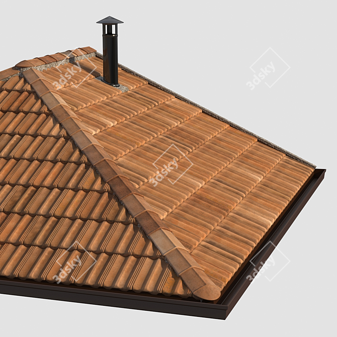 Authentic French Tile Roof 3D model image 1