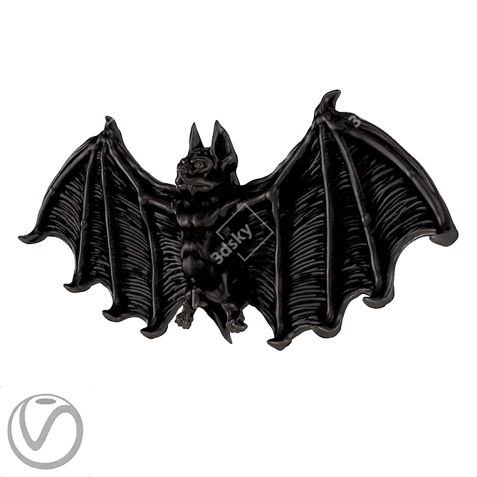 Gothic Bat Hook 3D model image 3