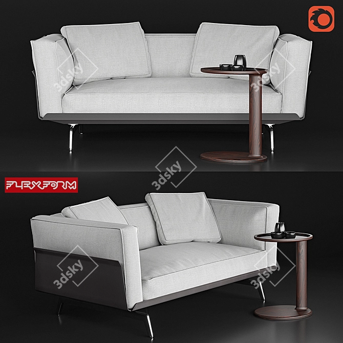 Flexform Este Sofa: Modern, Stylish, Comfortable 3D model image 1