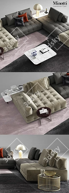 Minotti Lawrence Clan: Luxurious Seating Ensemble 3D model image 2