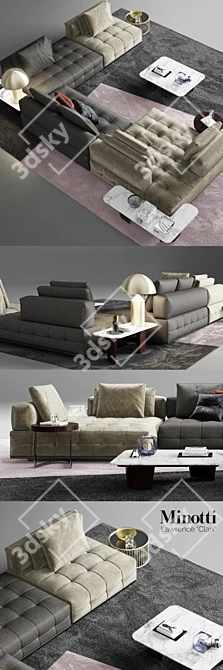 Minotti Lawrence Clan: Luxurious Seating Ensemble 3D model image 3