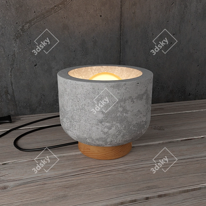 Concrete and Pine Wood Nightlight 3D model image 1