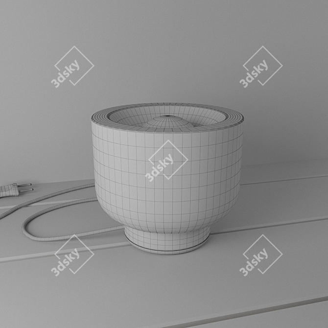 Concrete and Pine Wood Nightlight 3D model image 2