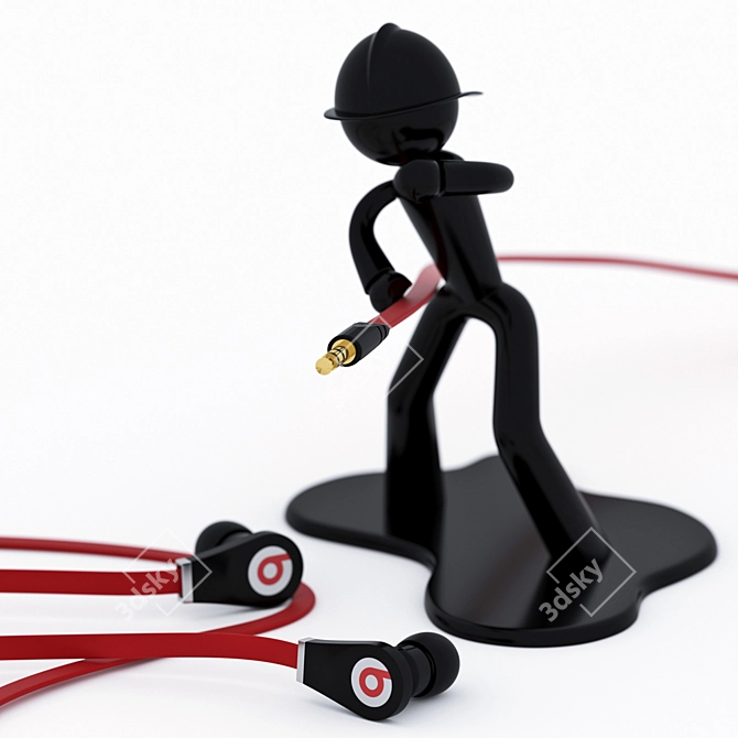 Beats Headphones with Holder 3D model image 3