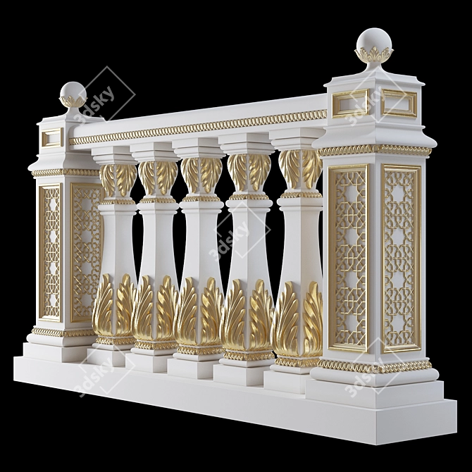 Oriental Style Baluster: CNC-ready Design 3D model image 1