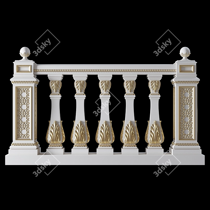 Oriental Style Baluster: CNC-ready Design 3D model image 2