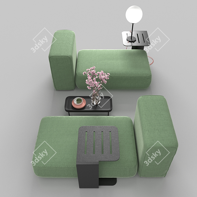 Contemporary Modular Sofa Set 3D model image 2