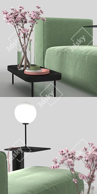 Contemporary Modular Sofa Set 3D model image 3