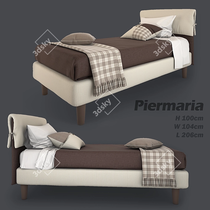 Elegant Piermaria Bed 3D model image 3