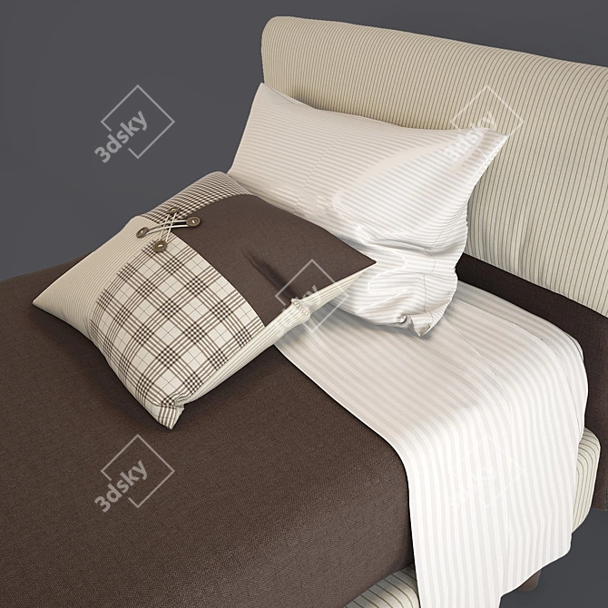 Elegant Piermaria Bed 3D model image 1