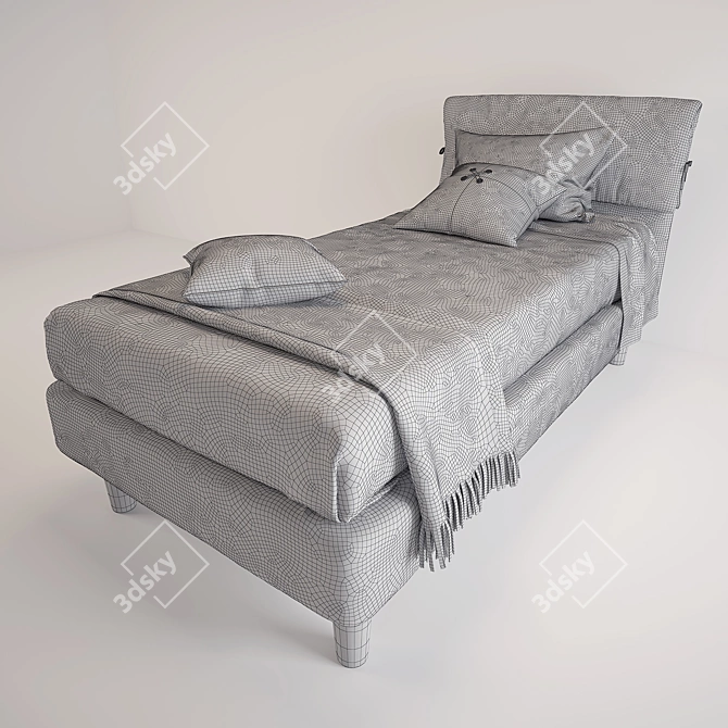 Elegant Piermaria Bed 3D model image 2