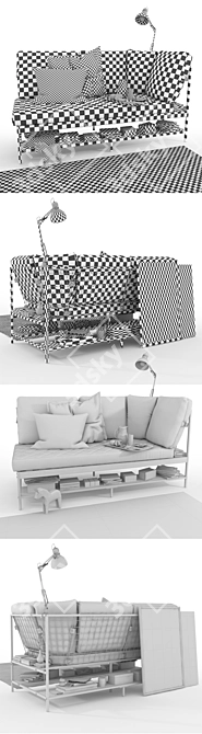 Ekebol 3-Seater Sofa - Modern Comfort by Ikea 3D model image 3
