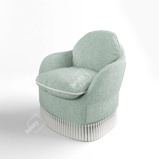 Elegant French Armchair 3D model image 2