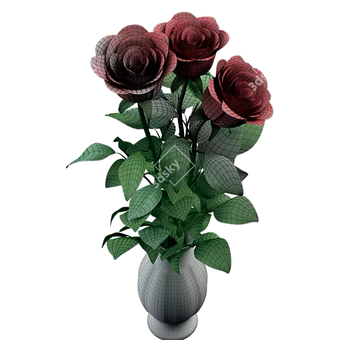 Delicate Rose Bouquet 3D model image 2