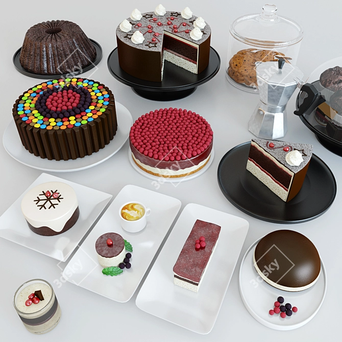 Delicious Delights: Cakes and Desserts 3D model image 3