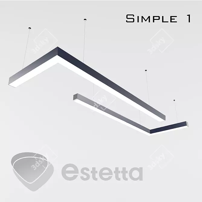 Sleek LED Pendant Light 3D model image 1