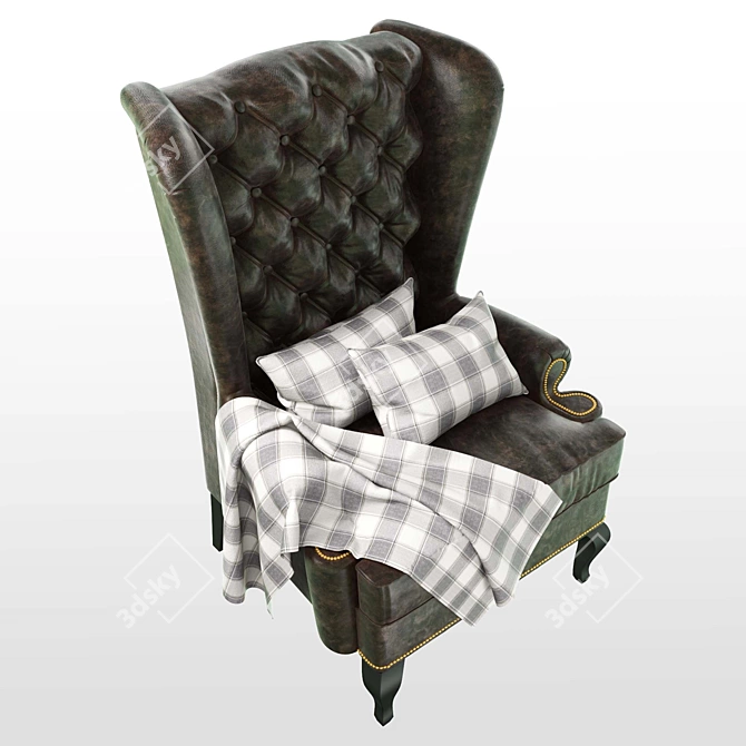 Trent Austin Wingback Chair (PRO) 3D model image 2