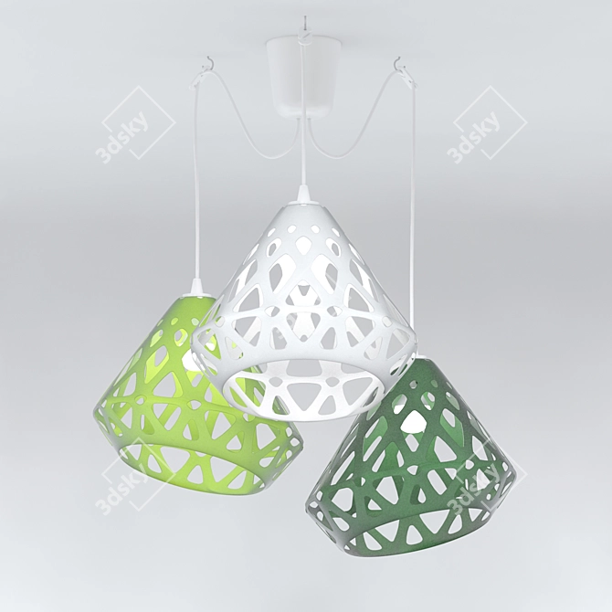 Zaha Light Tri-Color Chandelier 3D model image 1