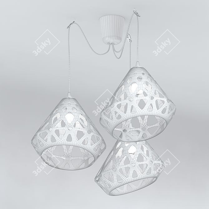 Zaha Light Tri-Color Chandelier 3D model image 3