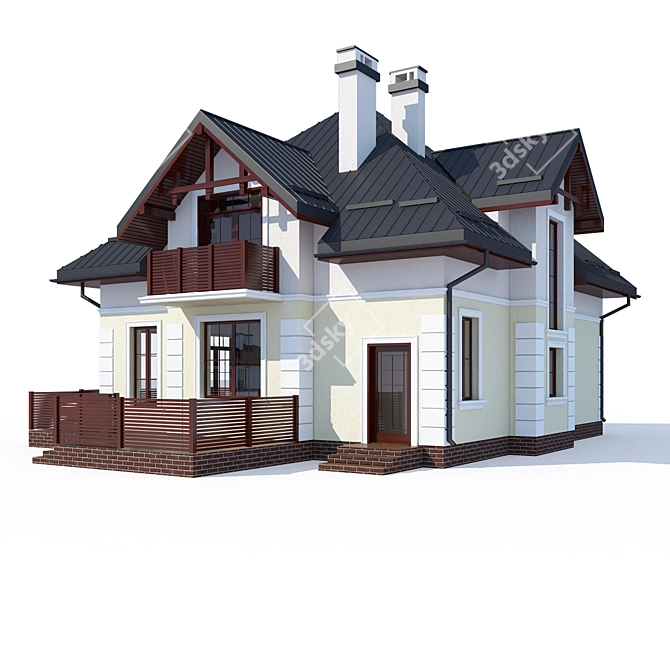 Modern Private House Design 3D model image 1