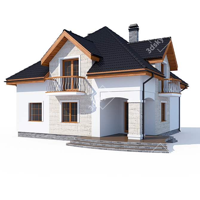 Modern Private House Design 3D model image 2