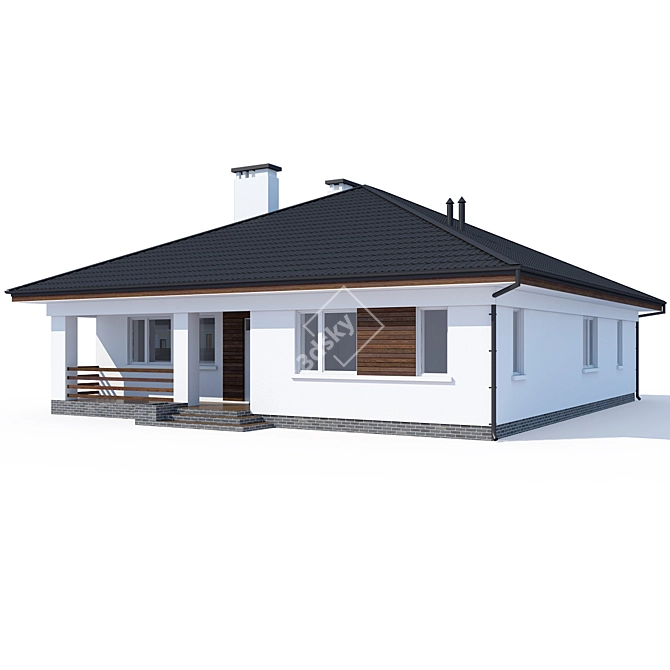 Modern Private House V8 3D model image 1