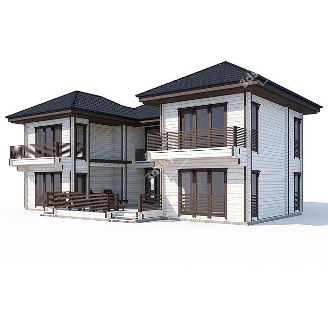 Modern Private House Design 3D model image 1