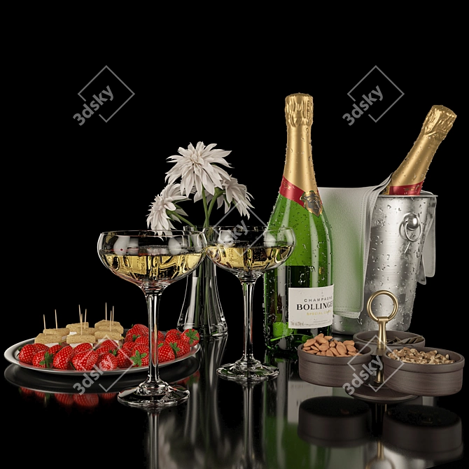 Elegant Bollinger Champagne Set 3D model image 1