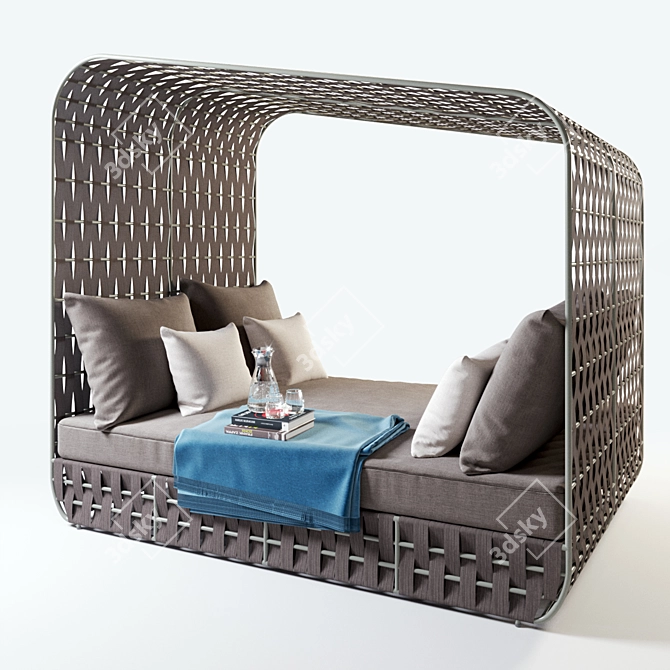 Strips Cabana Daybed: Relax and Unwind 3D model image 1