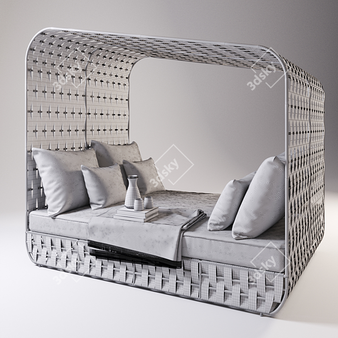 Strips Cabana Daybed: Relax and Unwind 3D model image 2