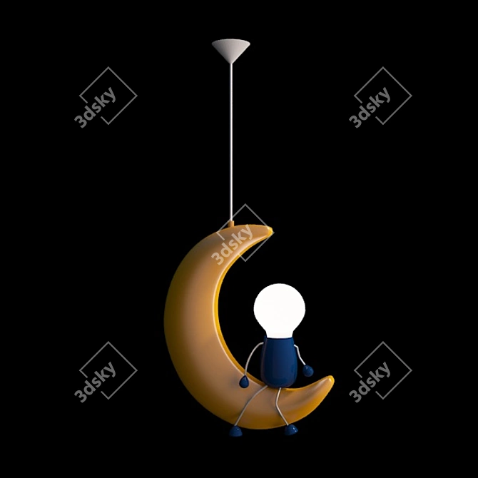 Luminous Moon Pendant Light 3D model image 1