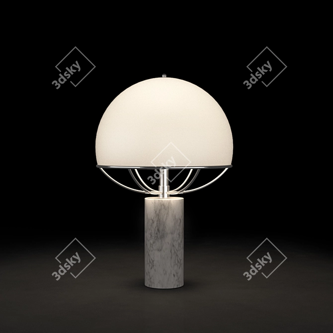 Minimalist Metal Table Lamp 3D model image 2