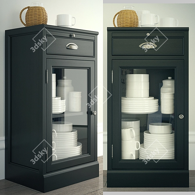 Modular Glass Door Cabinet 3D model image 1