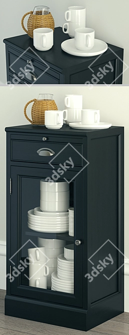 Modular Glass Door Cabinet 3D model image 2