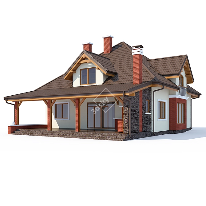 Modern House Design Kit 3D model image 1