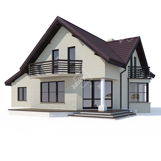 Modern Private House Design 3D model image 1