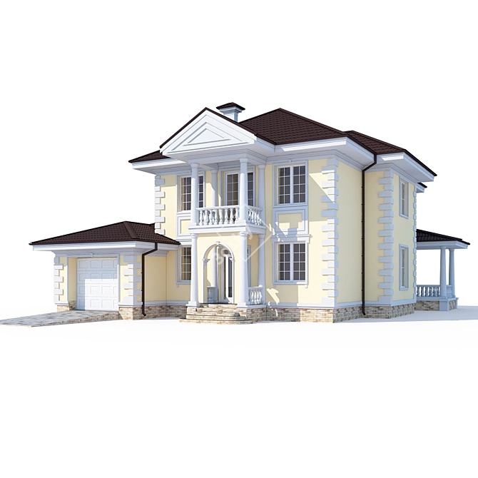 Modern Private House Design 3D model image 1