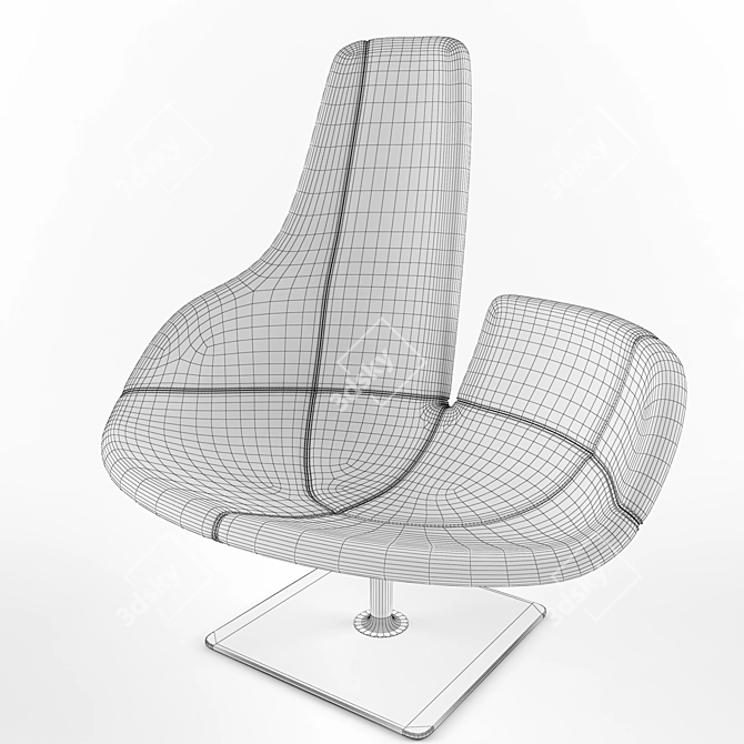 Scandinavian Seashell Armchair 3D model image 3