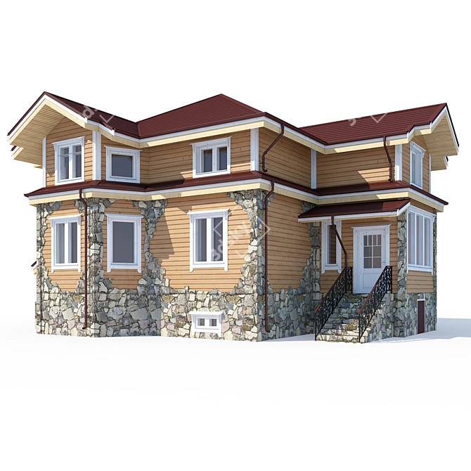 Modern Private House Design 3D model image 1