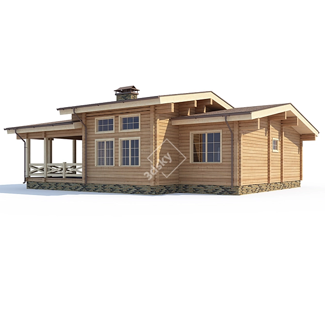 Modern Private House V40 3D model image 2