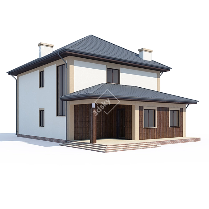 Modern Private House Design 3D model image 1