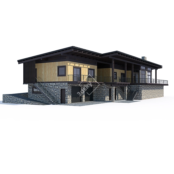 Modern Private House Design 3D model image 1