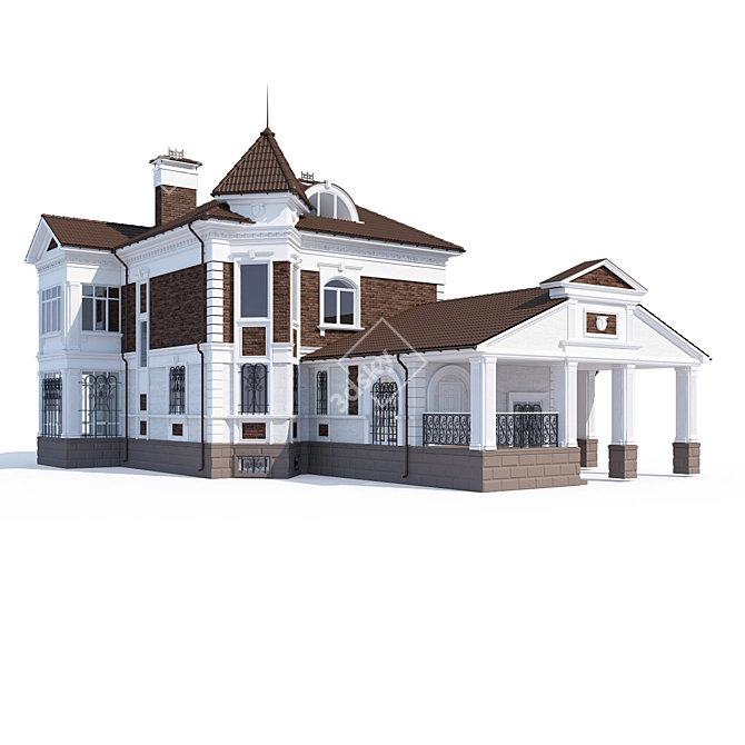 Modern Private House Design 3D model image 1