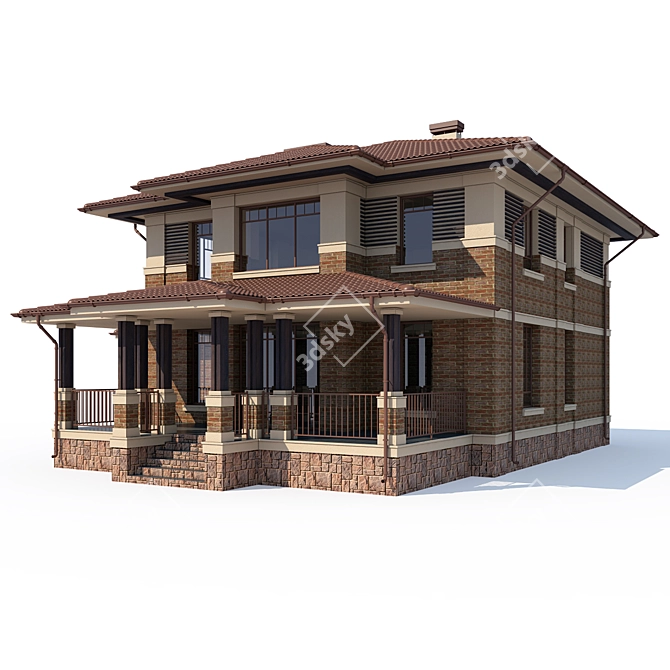 Modern Private House Project 3D model image 2