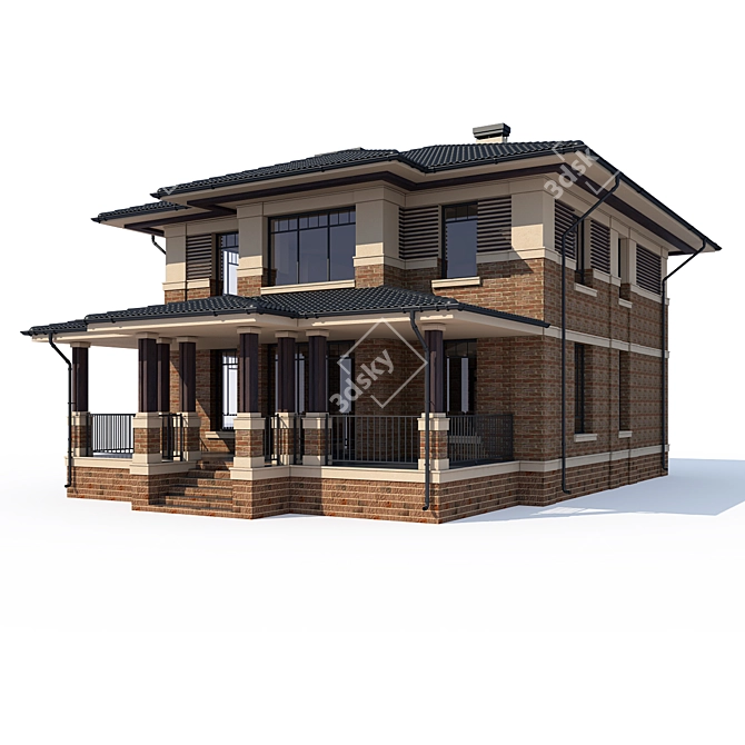 Modern Private House Design 3D model image 1